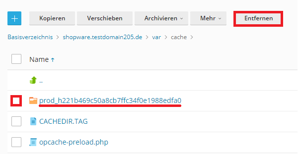 Shopware-Cache-Ordner