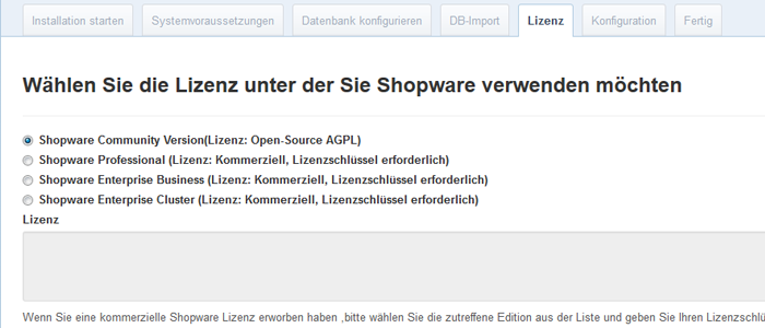 Shopware Installationsanleitung - Setup Schritt 5