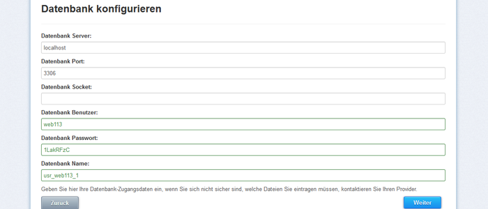 Shopware Installationsanleitung - Setup Schritt 3