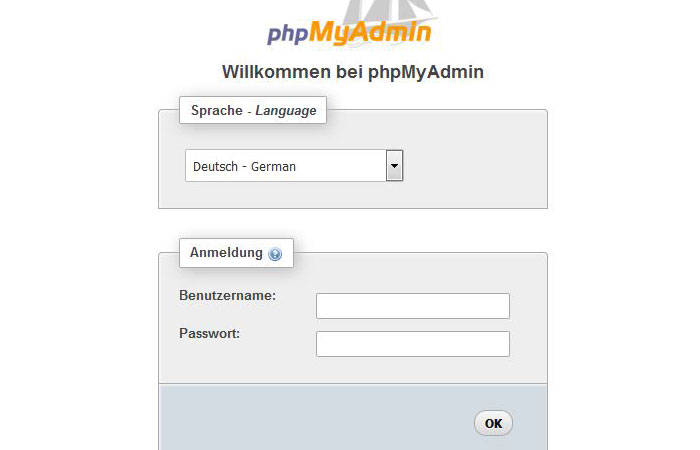 phpMyAdmin Login