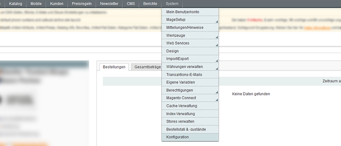 Konfiguration Magento