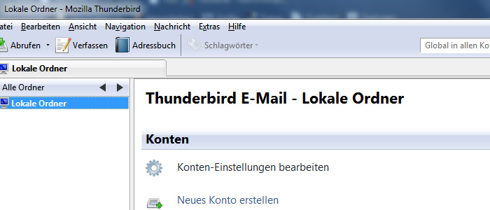 Thunderbird E-Mail Postfach einrichten