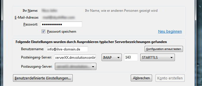 Thunderbird E-Mail Konto einrichten