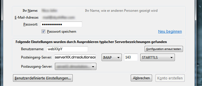 Thunderbird E-Mail Konto einrichten