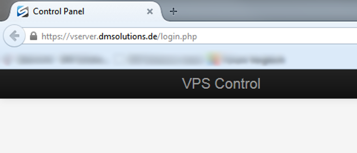 vServer Control Panel URL