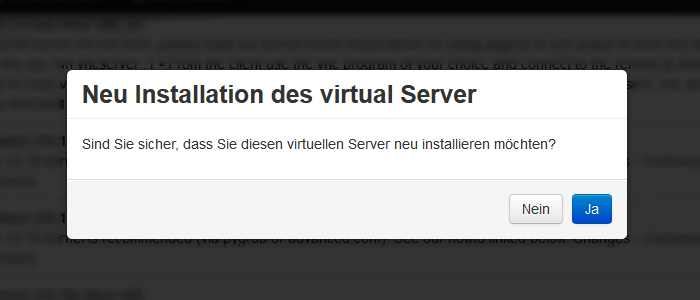 vserver Installation bestätigen