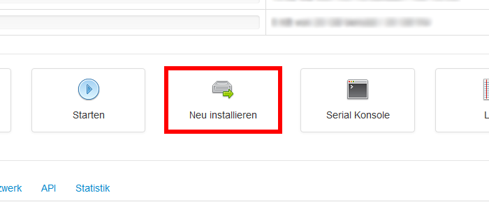 vServer neu installieren