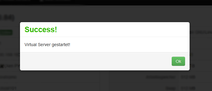 vServer gestartet