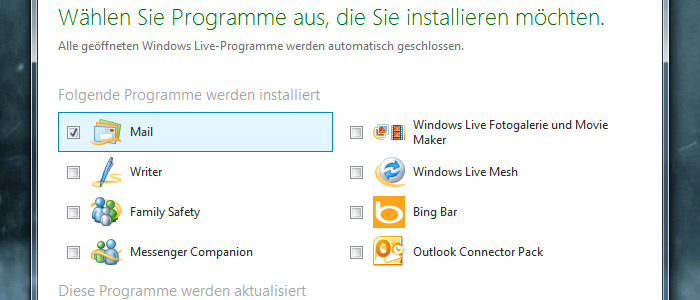 Windows Live Mail Installationsanleitung