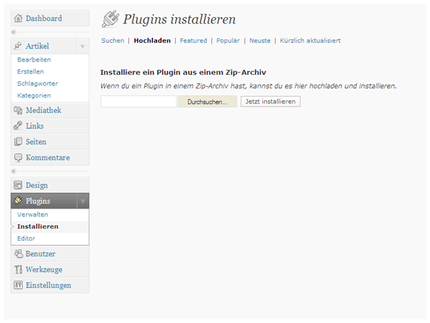 WordPress Plugins installieren