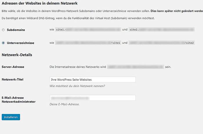 WordPress Multisite konfigurieren