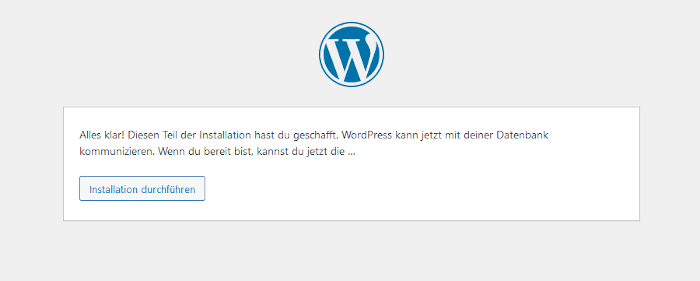 WordPress Installationsanleitung - Datei bestätigen