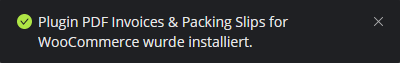wp-toolkit Plugins/Themes Installationserfolgsmeldung