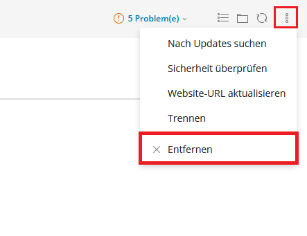 wp-toolkit Umgebung entfernen