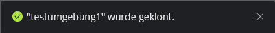 wp-toolkit Erfolgsmeldung klonen