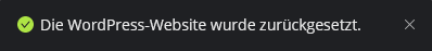 wp-toolkit Wiederherstellungspunkt einspielen Erfolgsmeldung