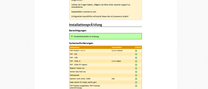 xt:Commerce installieren