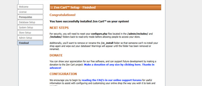 Zen Cart Installation