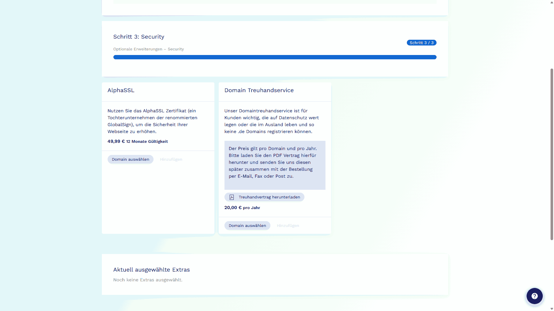 Figure 10 - View of additional services to increase security