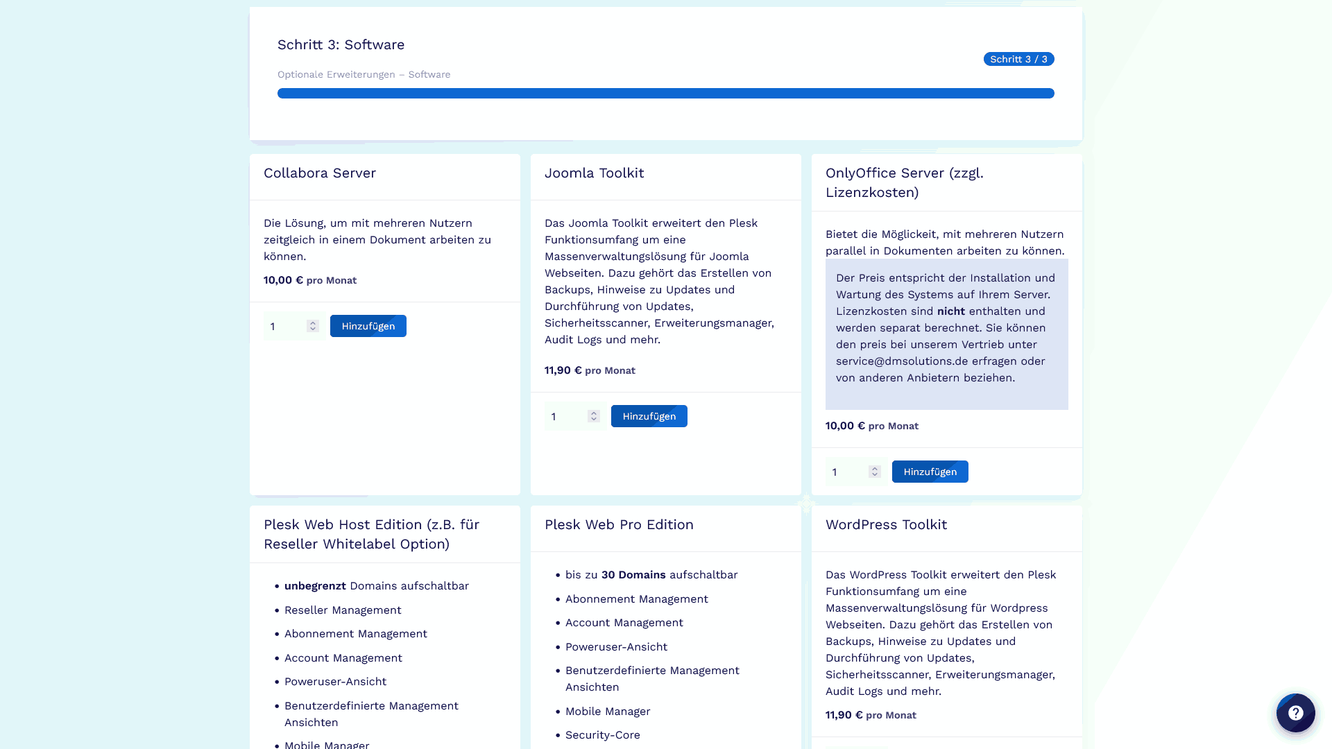 Abbildung 11 - Ein Server kann mit zusätzlicher Software individualisiert werden