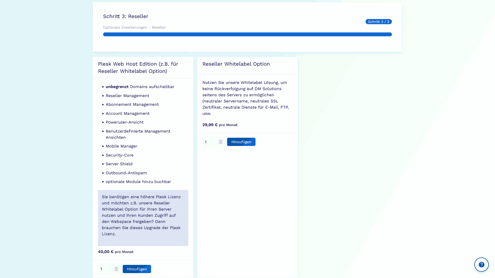 Abbildung 12 - Reseller können Ihren Server so einrichten lassen, dass nicht direkt sichtbar ist, dass der eigentlich von DM Solutions bereitgestellt wird