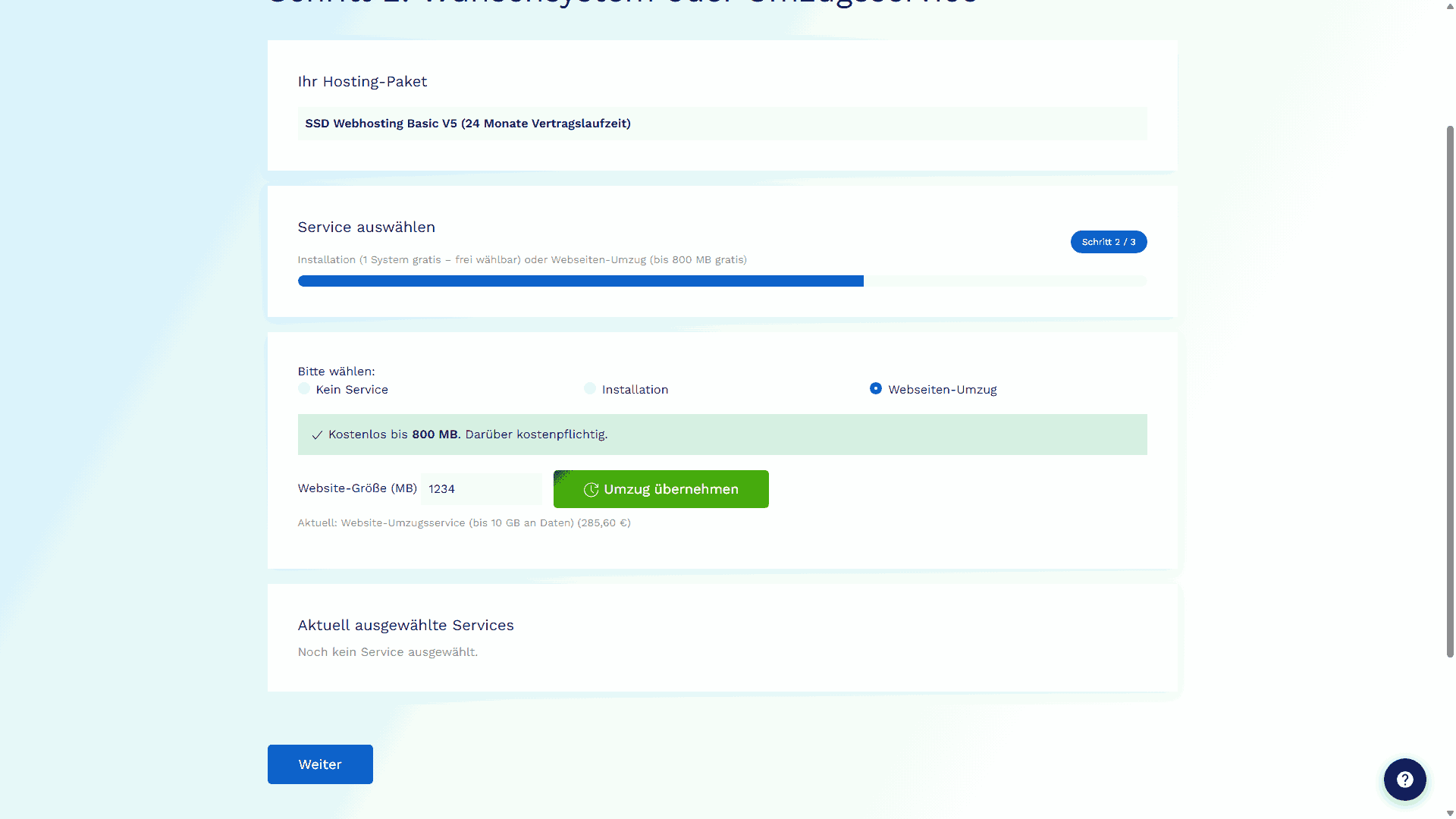 Figure 7 - A data migration can be booked directly
