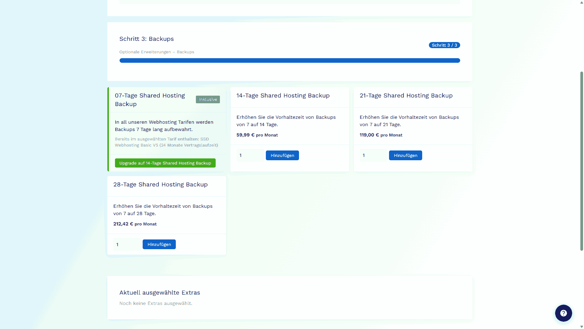 Figure 8 - You can choose between different retention periods