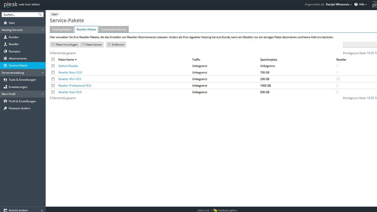 Server Software - Admin Reseller Tarife