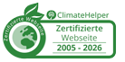 Siegel für eine von ClimateHelper Zertifizierte Webseite von 2005 bis 2024
